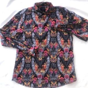 Grand Frank Stockholm shirt bright floral print long sleeve button down XL slim